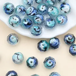 9x12mm Faceted Murano Lampwork Beads Blue Glass Crystal Spacer Beads For Jewelry Making Diy Charms Bracelet Necklace Accessories