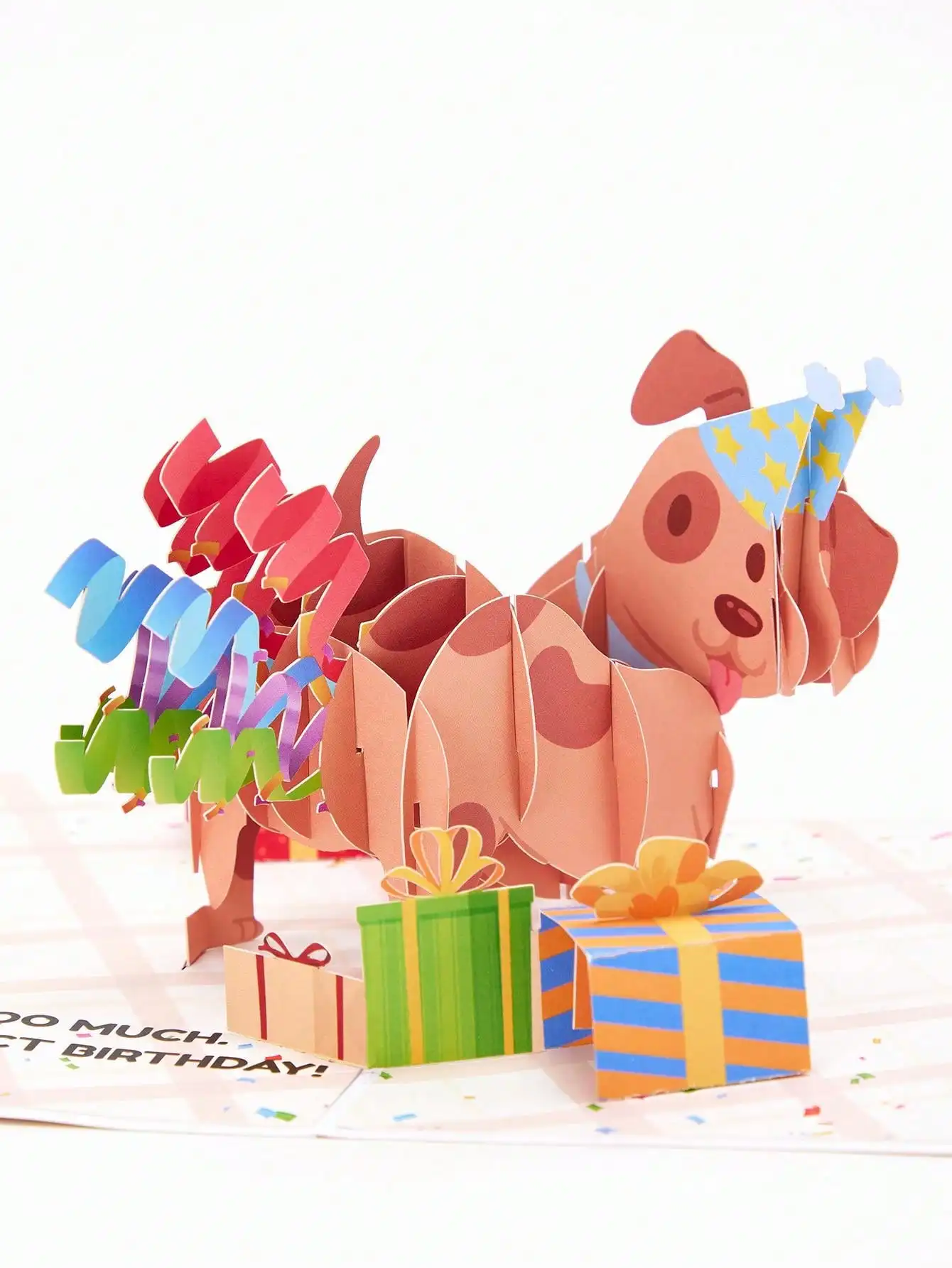 1 Stück Hund Furzen Konfetti 3D Geburtstagskarte, Geburtstags-Pop-up-Karte. Grußkarte, Geschenk für Hund, Grußkarte mit Hundemuster
