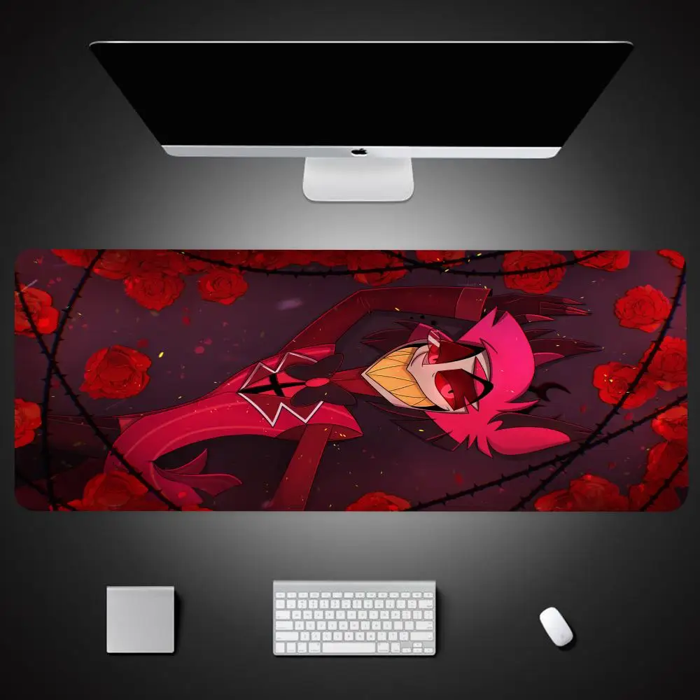 H-Hazbin H-Hotels Alastor Mouse Pad Gaming Mousepad Speed Desk Mat Laptop Gaming Mats For Office Carpet Desk Accessories