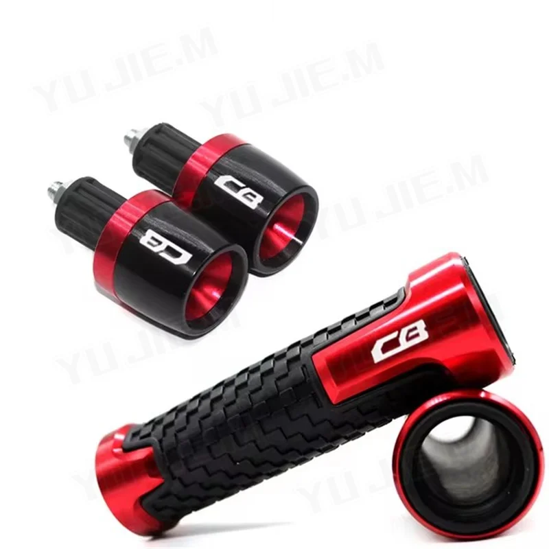 For CB125R CB150R CB190R CB250R CB300R CB400 CB500X CB500R Motorcycle Handlebar, Grips Handles Bar Grip, Ends Cap Plug，LOGO CB