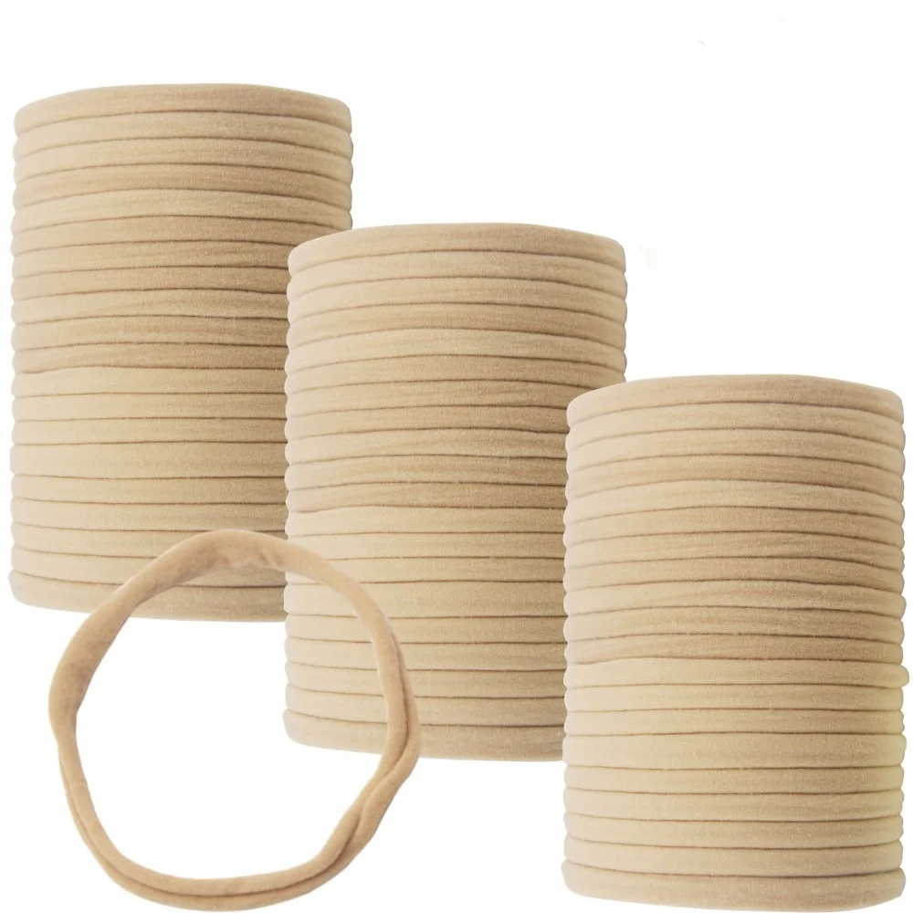 50 Pcs Weiche Stretchy DIY Nylon Stirnbänder Haar Bands Bögen DIY Zubehör für Neugeborene Baby Mädchen