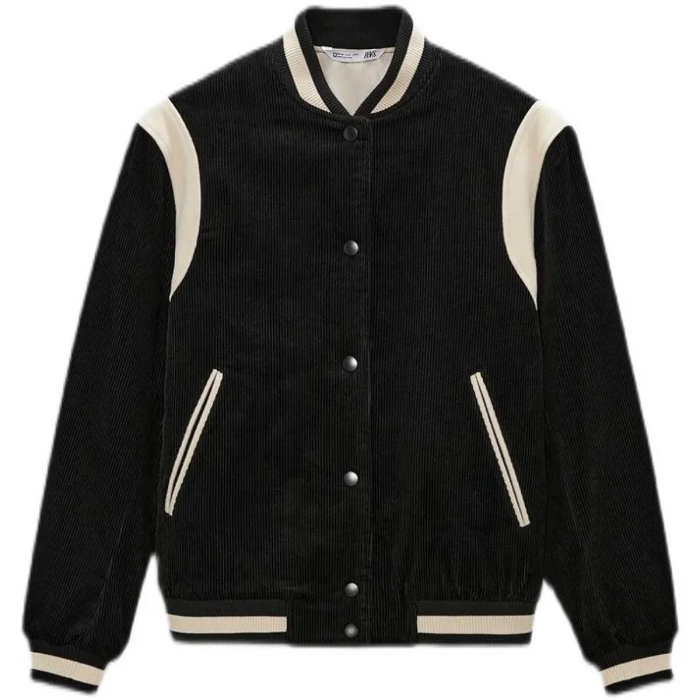 Autumn and Winter New Mens Baseball Jacket Corduroy Splicing Fashion Bomber Jacket Ropa De Hombre