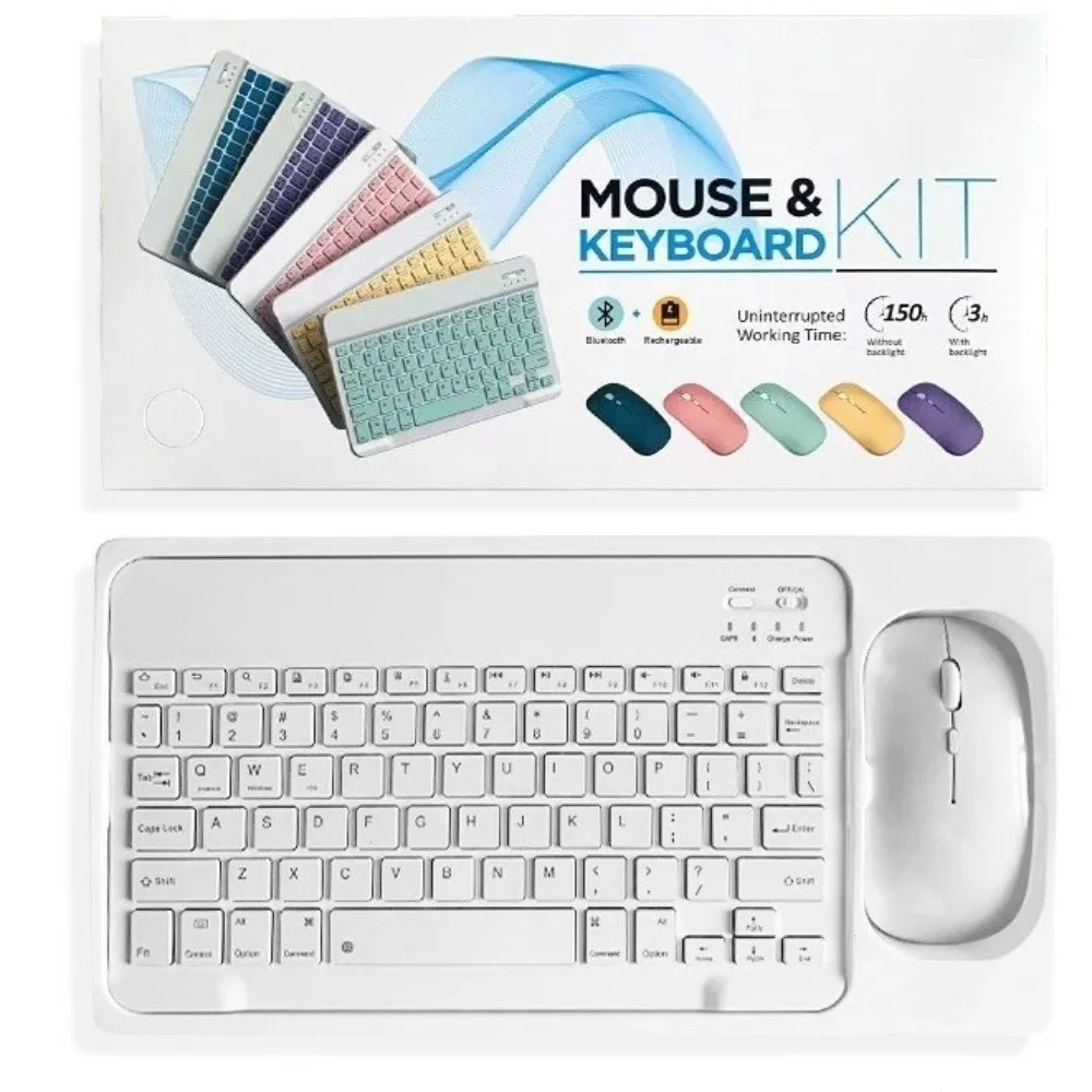 10 inch Bluetooth Keyboard Mouse Set Rechargeable Wireless Keyboard Mouse Combos Ultra-Thin Mini Keyboard And Mouse
