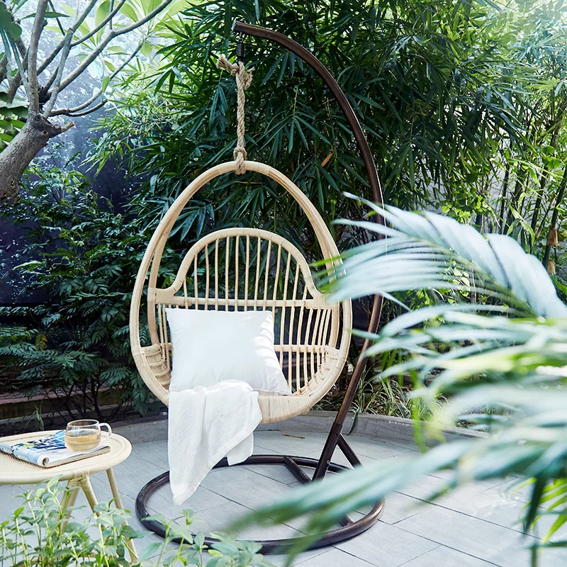 Confronbasket-chaise à bascule en rotin, balcon intérieur, maison, mille