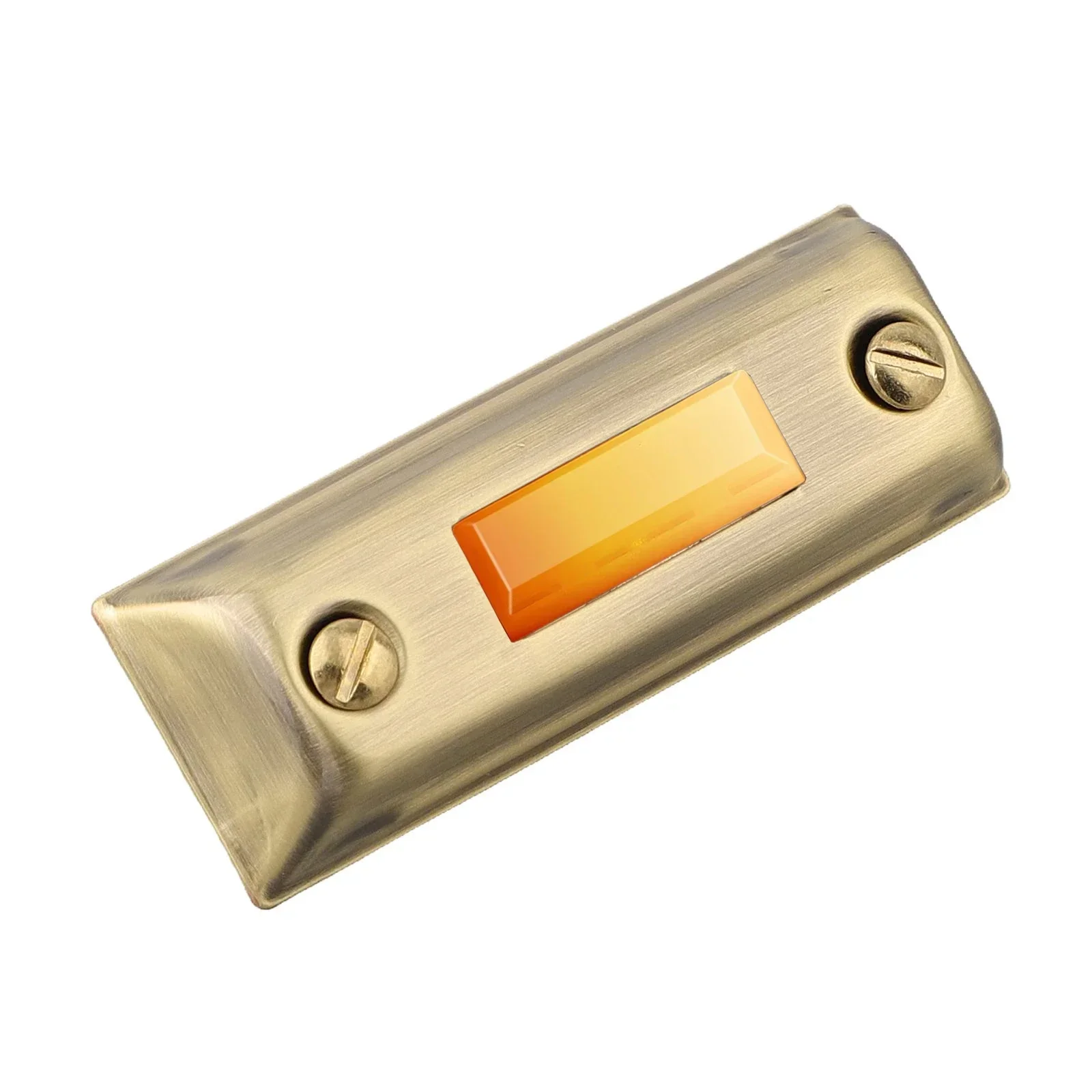 LED Lighted Door Chime Push Button Antique Brass Rectangular Lighted Door Bell Button Replacement Wired Doorbell Button