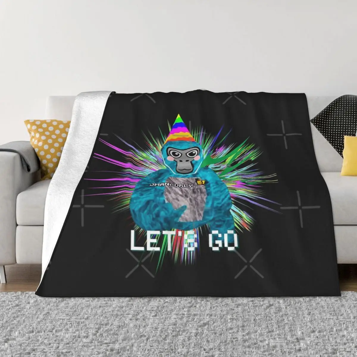 Jmancurly Gorilla Tag Vr Gamer Video Anime Blankets Couple Blankets Custom Blanket Personalized Throw Blanket