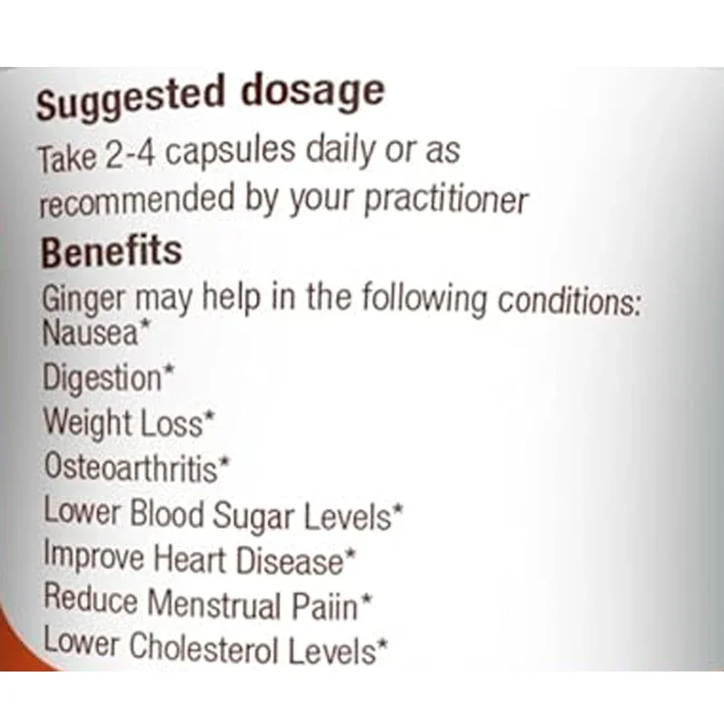 Raw Ginger Root - Organic (60 Vegetables), 1000mg Per Serving | Supports Digestive Health, Non GMO
