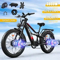 New ES7PRO 3000W motor   52V21AH mountain ebike,all terrain up to 60 km/h full shock absorber
