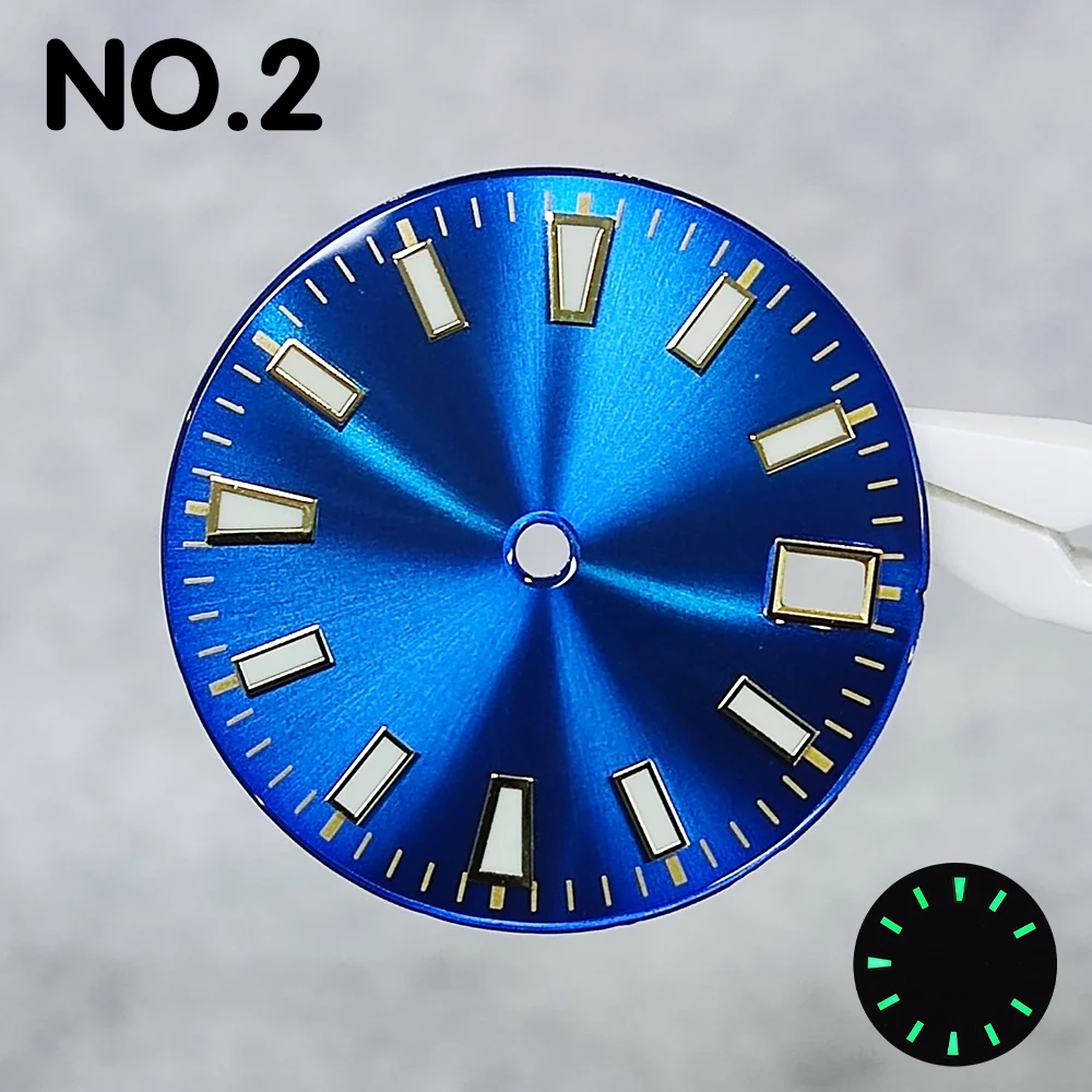 28.5mm dial NH35 dial gold scale dial green luminous watch parts replacement accessories support customized logo