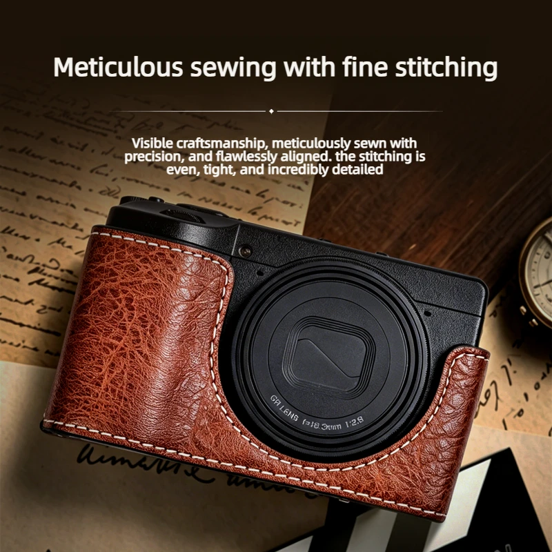 Camera Half Case for Ricoh GRIII GR4 PU Leather Protective Cover for GR4X Camera Bag Base Skin Body Case Camera Accessories