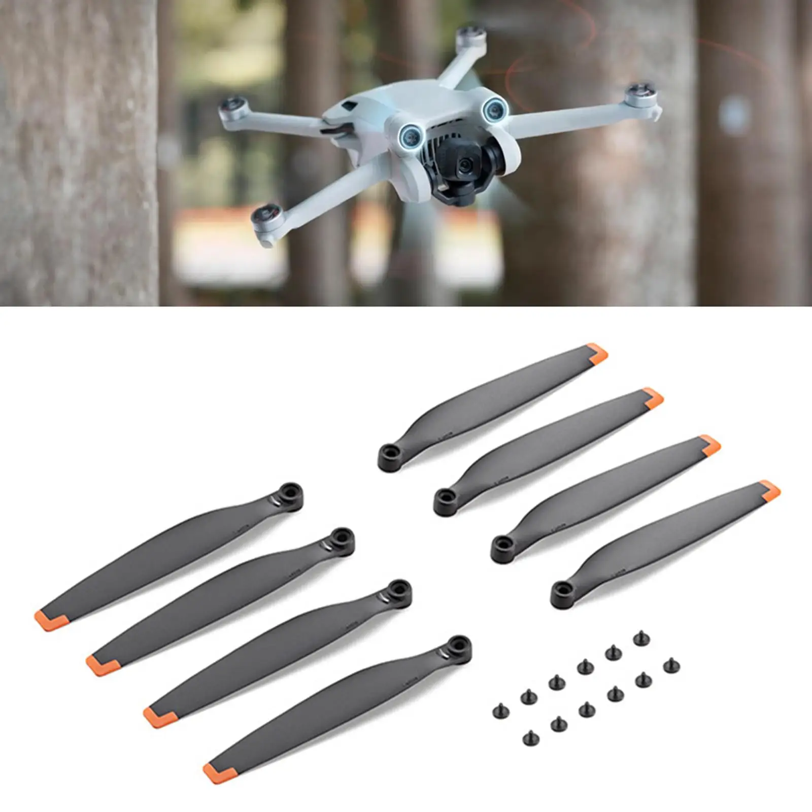 2 Pairs Spare Propellers, Low Noise Orange Tip Airscrew ,High Quality ,Lightweight Replacement for Accessories