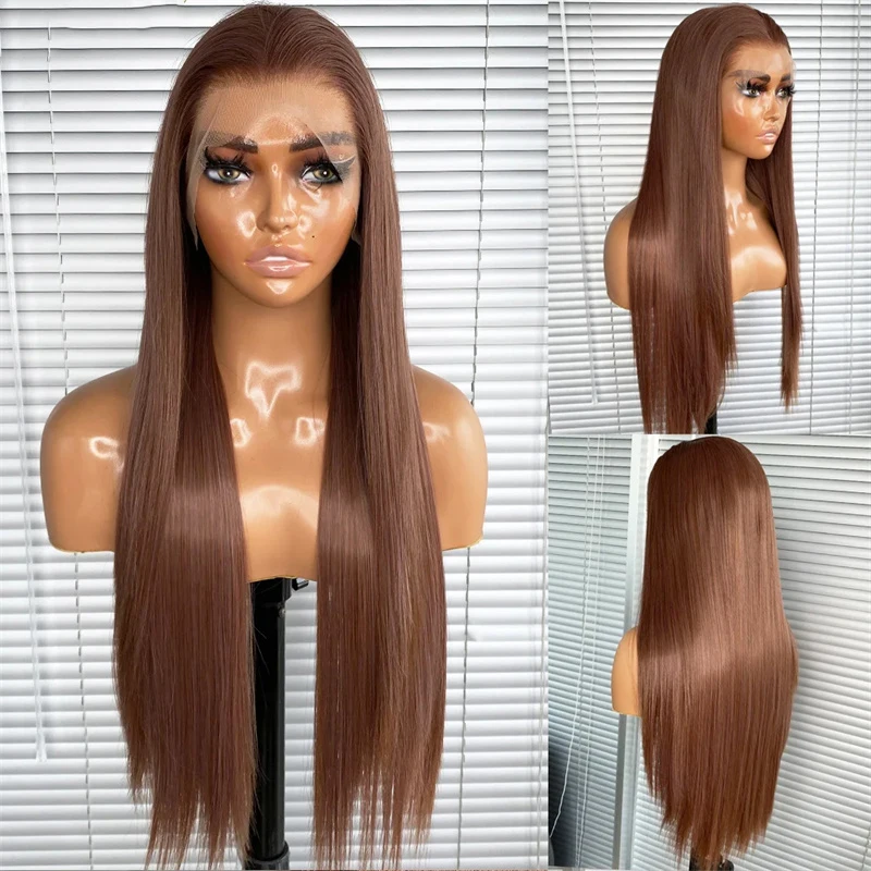 Natural Brown 22inch Silk Top Body Wave 5x5 Silk Base Jewish Human Hair Wig With Baby Hair HD Lace European Hair Preplucked