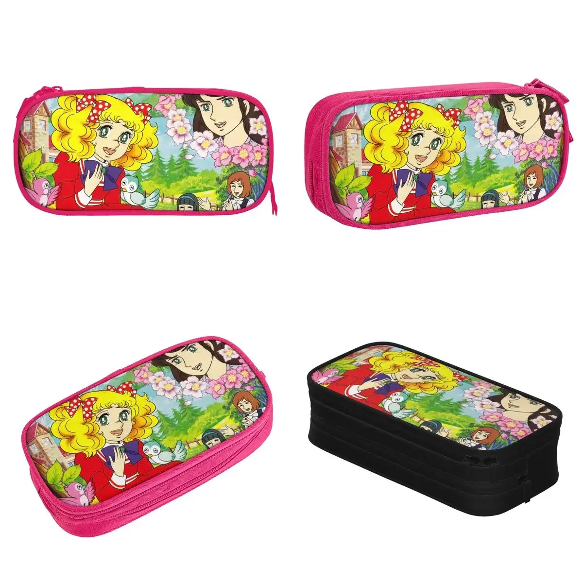 Cute Candy Candy Pencil Case Anime Pencilcases Pen Box for Girls Boys Big Capacity Bag Students School Zipper Stationery