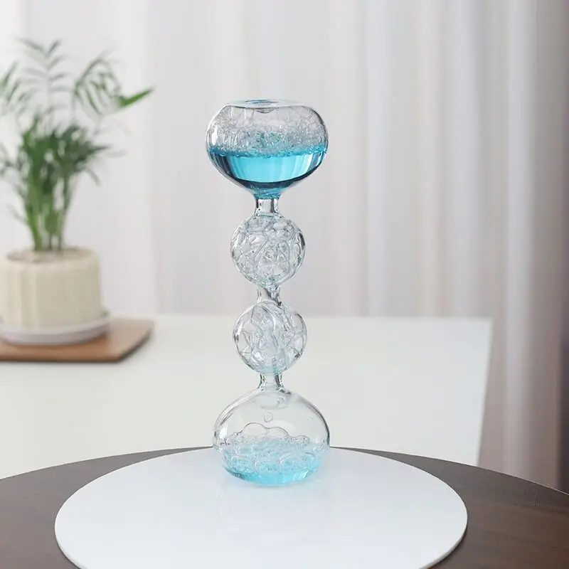 Hourglass Creative Blue Liquid Bubble Glass Timer Home Desktop Decor Ornament Kids Birthday Gift