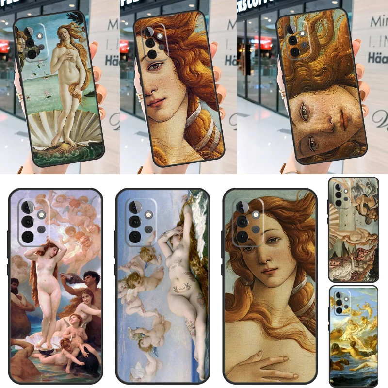 Art Painting Birth Of Venus Case For Samsung Galaxy A24 A34 A54 A33 A53 A73 A22 A32 A52 A51 A71 A52S A12 A13 A14 Cover