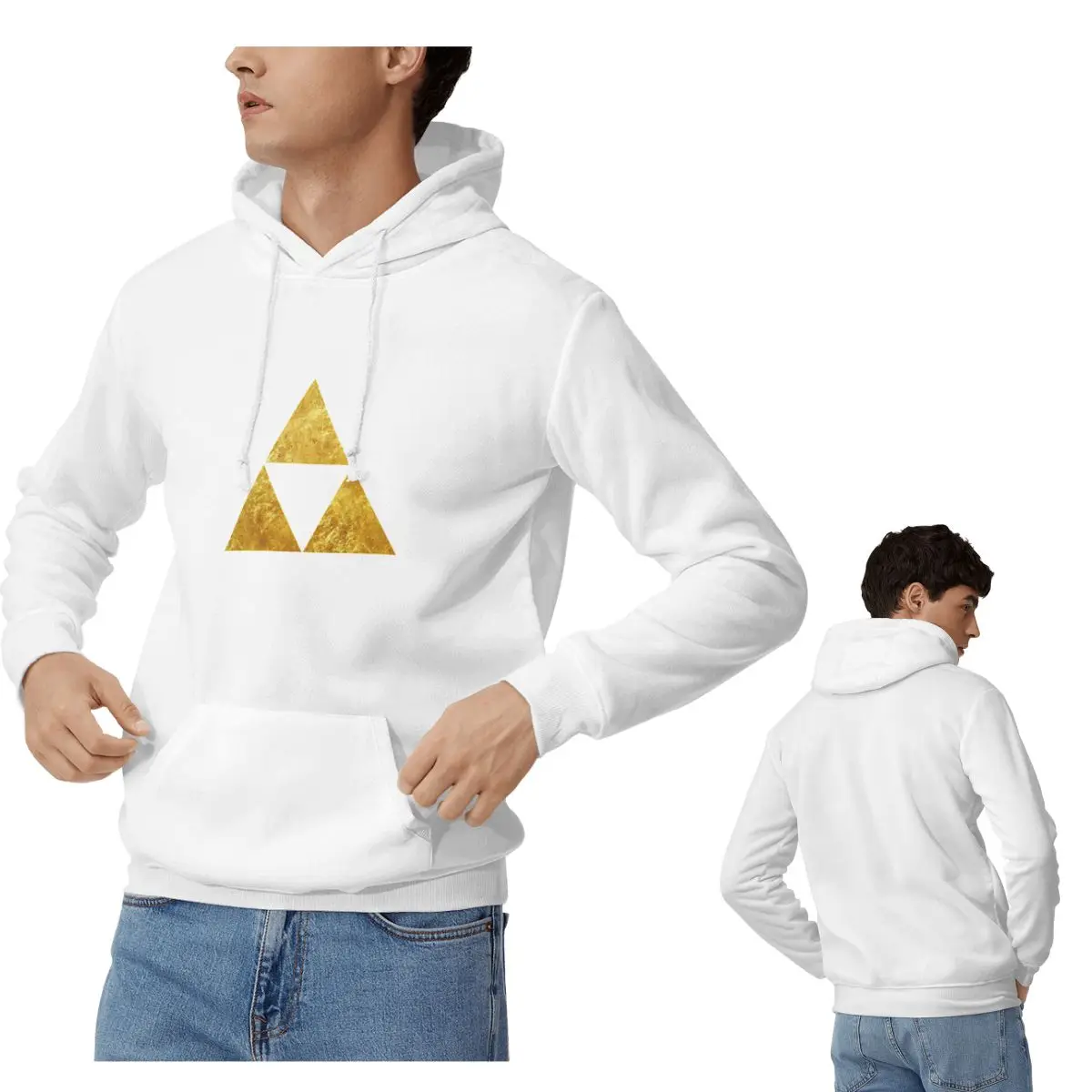 Sudaderas con capucha Gold Triforce Symbol Zelda para hombre y mujer, Jersey informal, sudaderas Harajuku de manga larga con capucha para Otoño e Invierno