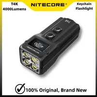 NITECORE T4K Led Keychain Light Type-C Rechargeable 4000 Lumens 4xCREE XP-12 V6 Built-in Battery Flashlight