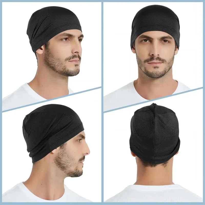 Schnell Trocknende Atmungsaktive Stretch-Beanie-Mütze Unisex Sport-Laufmütze Fahrrad-Unterhelm-Kappe Schweißabsorbierende Mütze – Detail 12