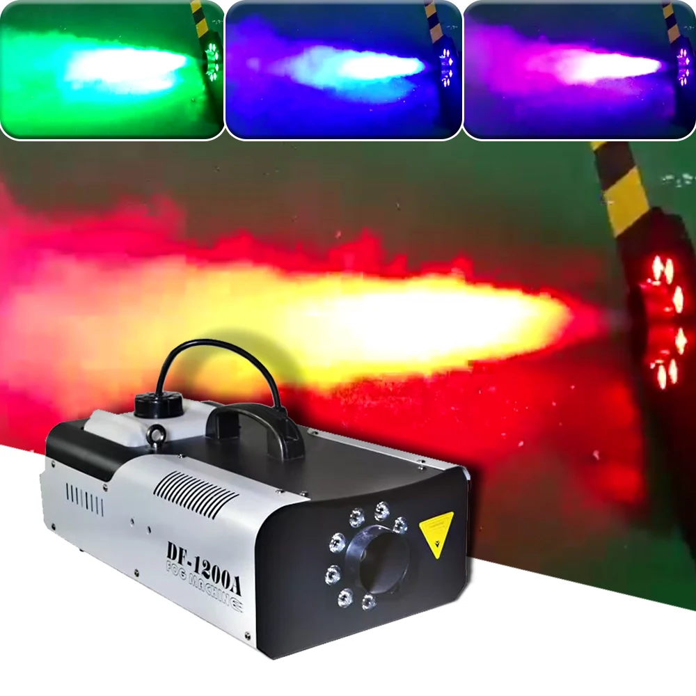 

fast shipping disco colorful 1200W smoke machine mini LED remote fogger ejector dj Christmas party stage light fog machine