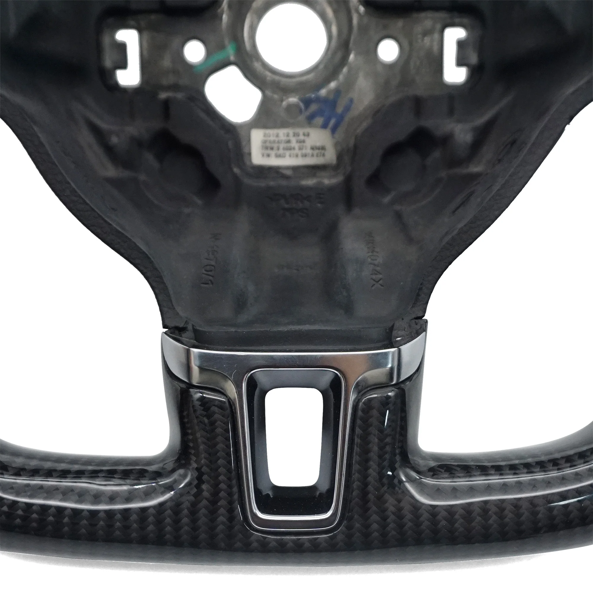 For VW Golf MK6 custom carbon fiber Semi-perforated leather steering wheel with Carbon fiber button frame