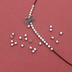 100pcs/Lot Simple Faceted Geometry Small Beads 3.5mm Manual Bracelets Necklace Alloy Bead Spacers DIY Jewelry Accessories