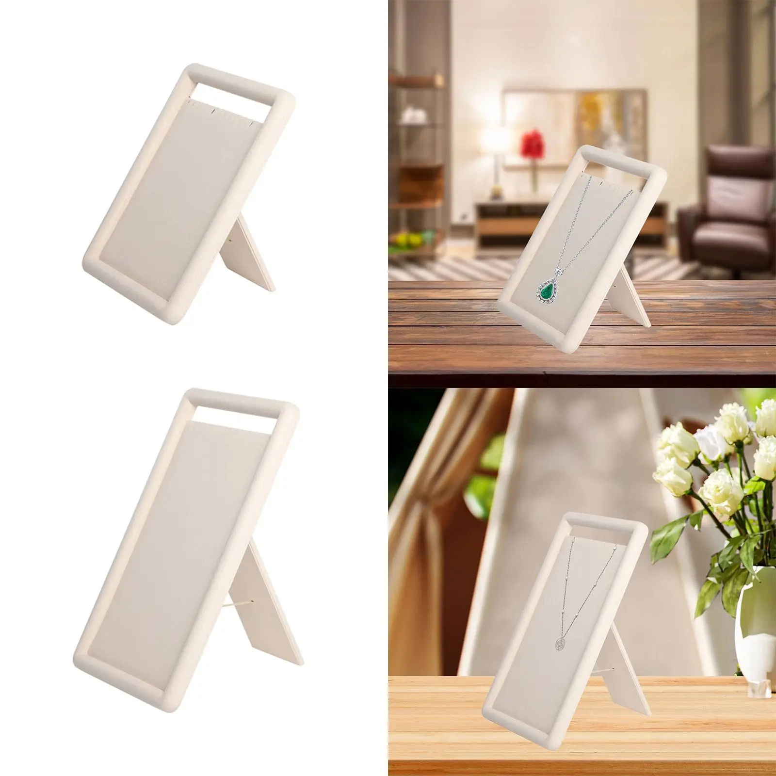 

Necklace Organizer Stand Rack White Tabletop Elegant for Women Hanger Necklace Storage Holder for Counter Dresser