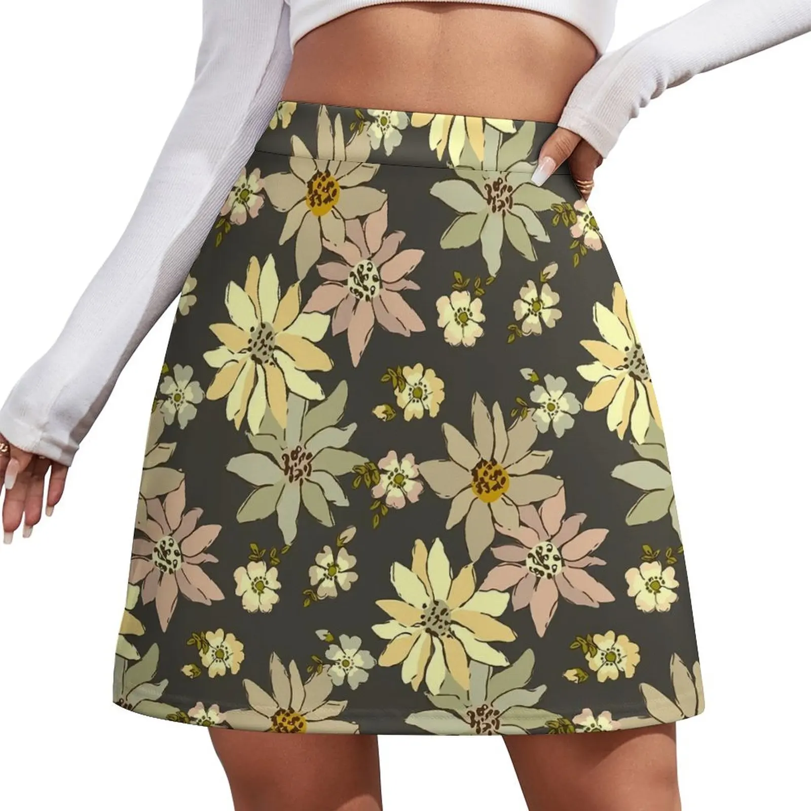 

Boho Floral Skirt Vintage Flowers Print Elegant Mini Skirts Spring High Waist Custom Y2K Casual Skirt Large Size