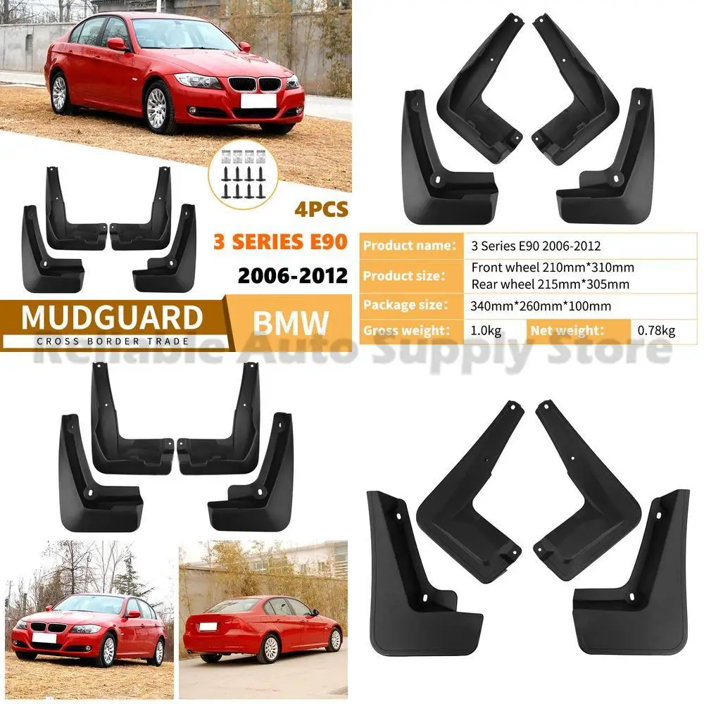 

For BMW 3 Series 2006-2012 Front and Rear Car Mud Flaps Rubber Fender Liner High Quality Durable Protection
