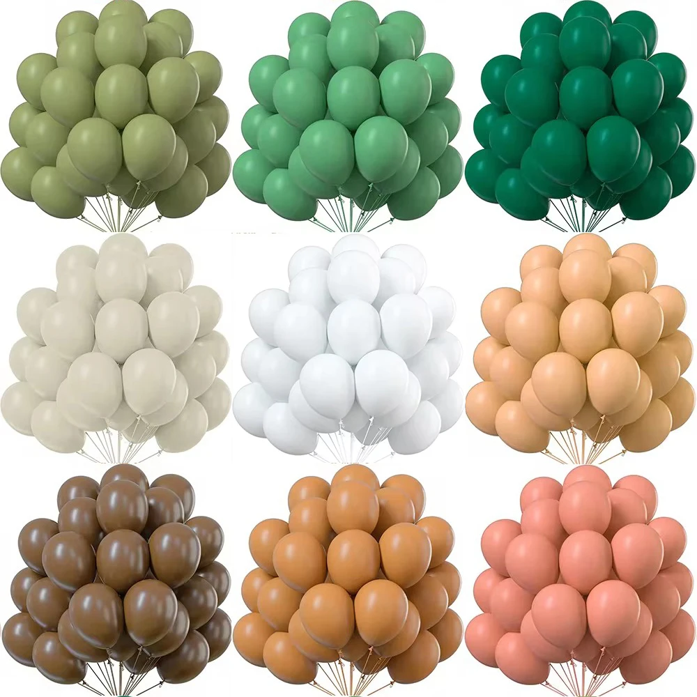 18/12/10/5inch Retro Avocado green Balloons Sand White Brown Balloon Wedding Birthday Party Decorations Baby Shower Globos Decor