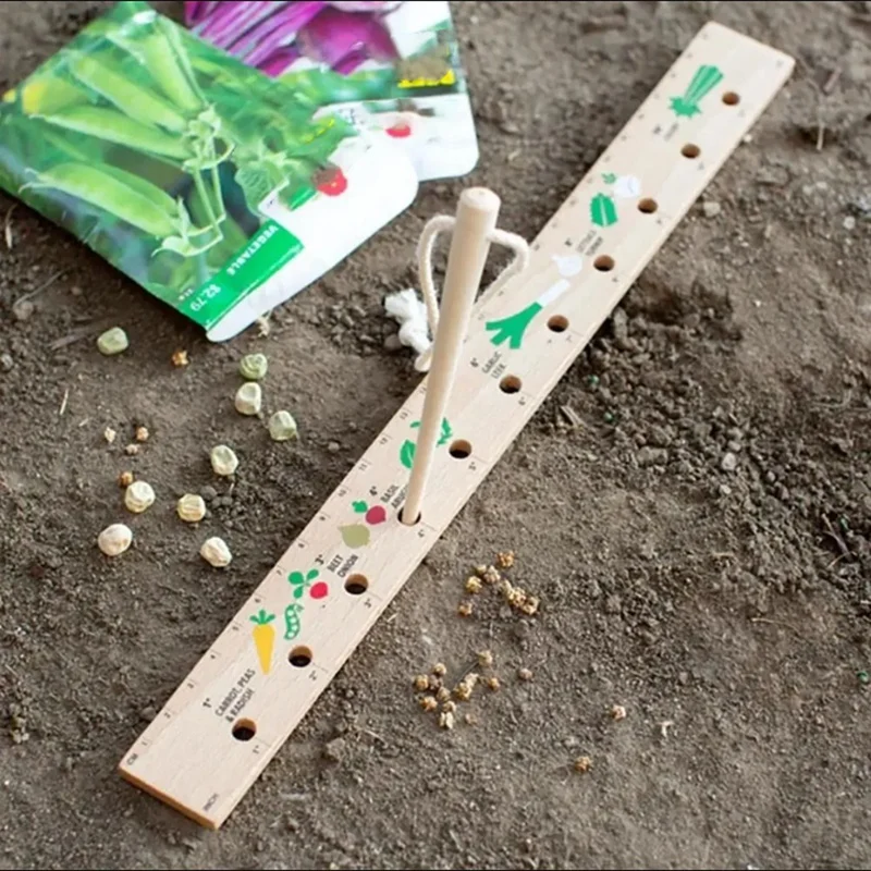 New Wooden Garden Seedling Ruler Dripper Vegetable And Fruit Planting Board Seed Spacing Template Seedling Tool, Durable