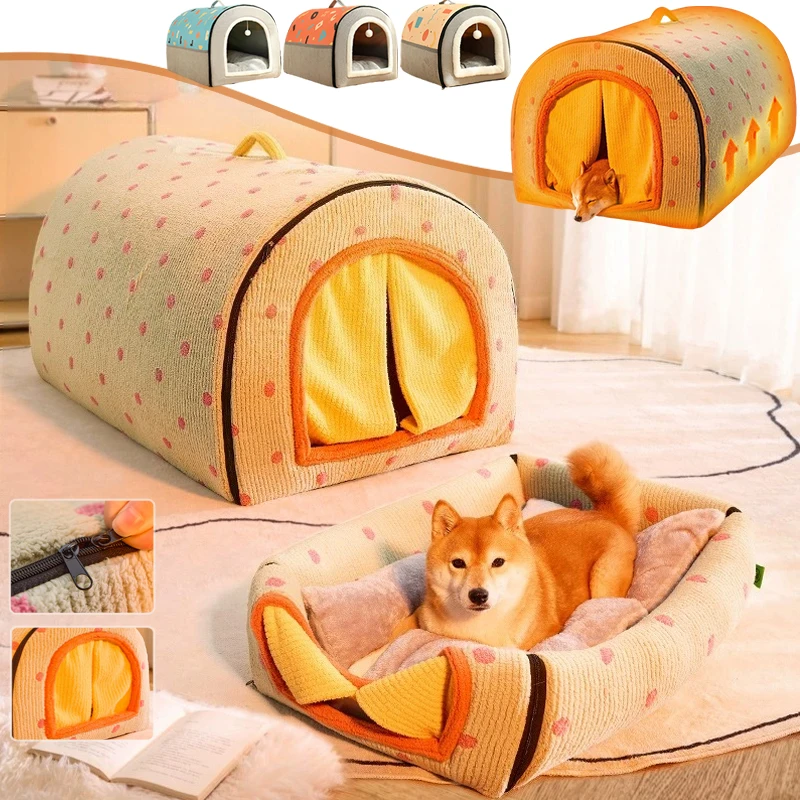 

Oversized Dog Kennel Thickened Semiclosed Dog Bed Detachable Washable Liner Soft Non-slip Dog Cat Kennel Pet Supplies Cama Perro