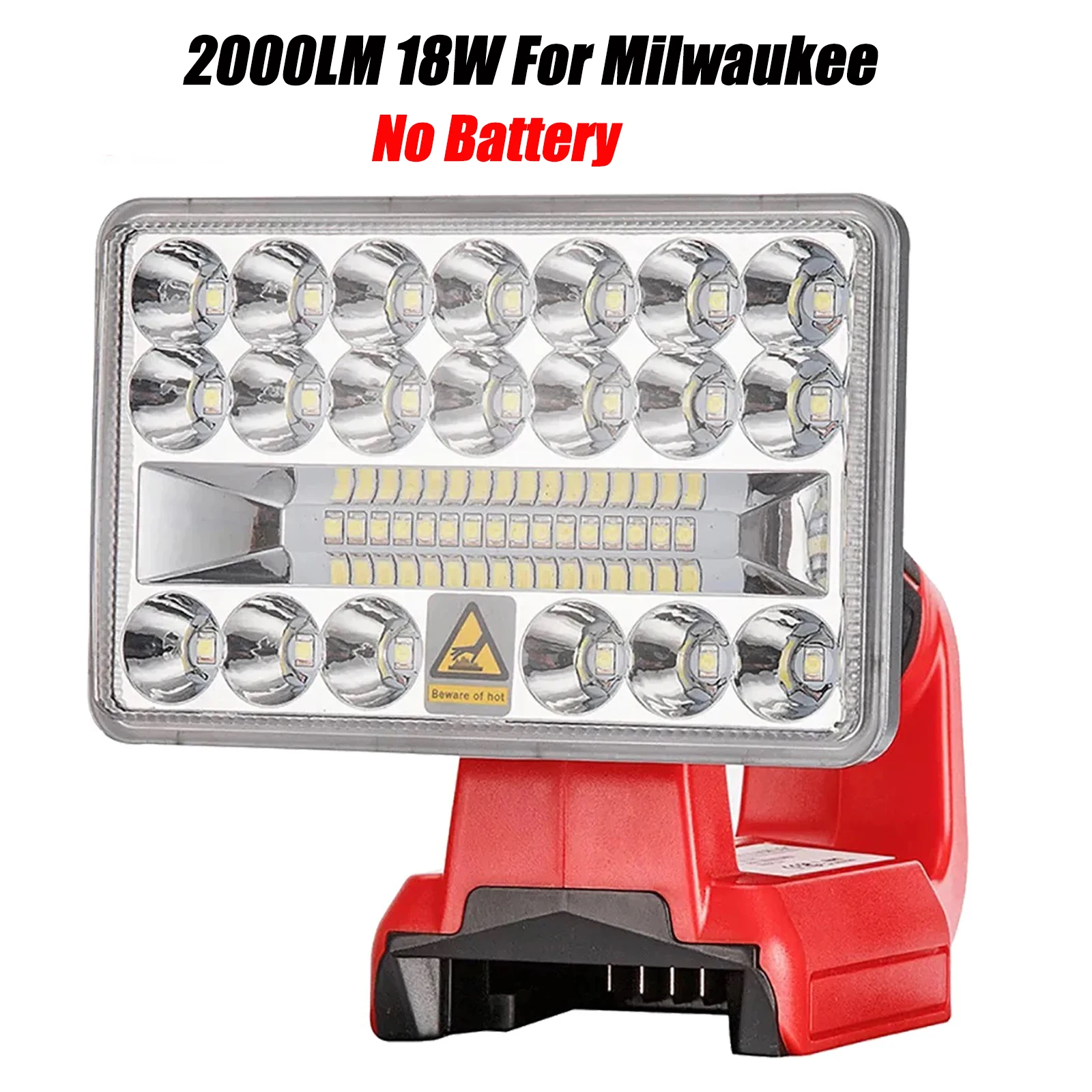 

18W 2000LM LED Work Light Portable Outdoor Camping Light Rechargeable Lamps Flashlight for Milwaukee 18V Li-ion Battery