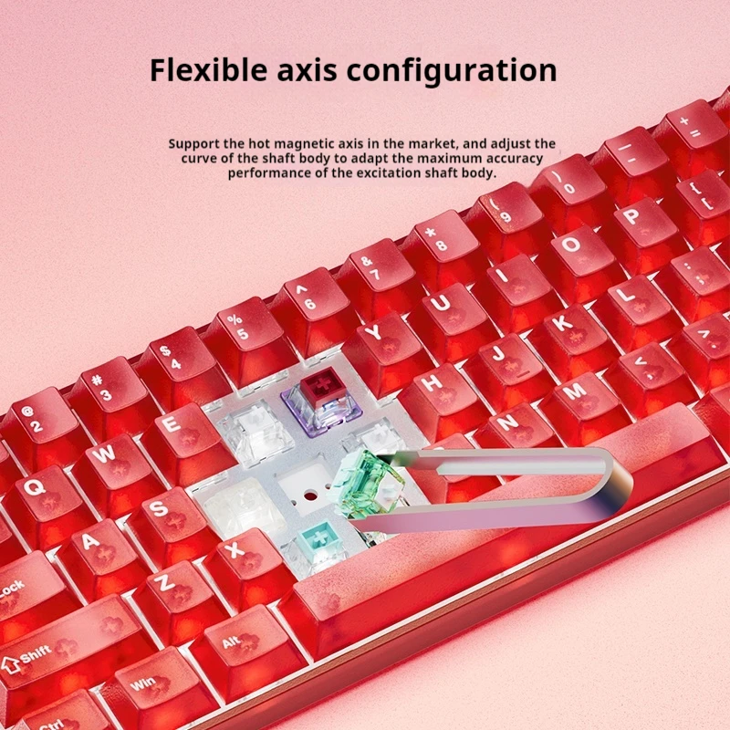 Dareu Cool60 kabelgebundene Gaming-Tastatur mit magnetischer Achse, leistungsstarke Singlemode, 0,01 Präzision, 8 kHz, mit vollständig transparenten Tastenkappen