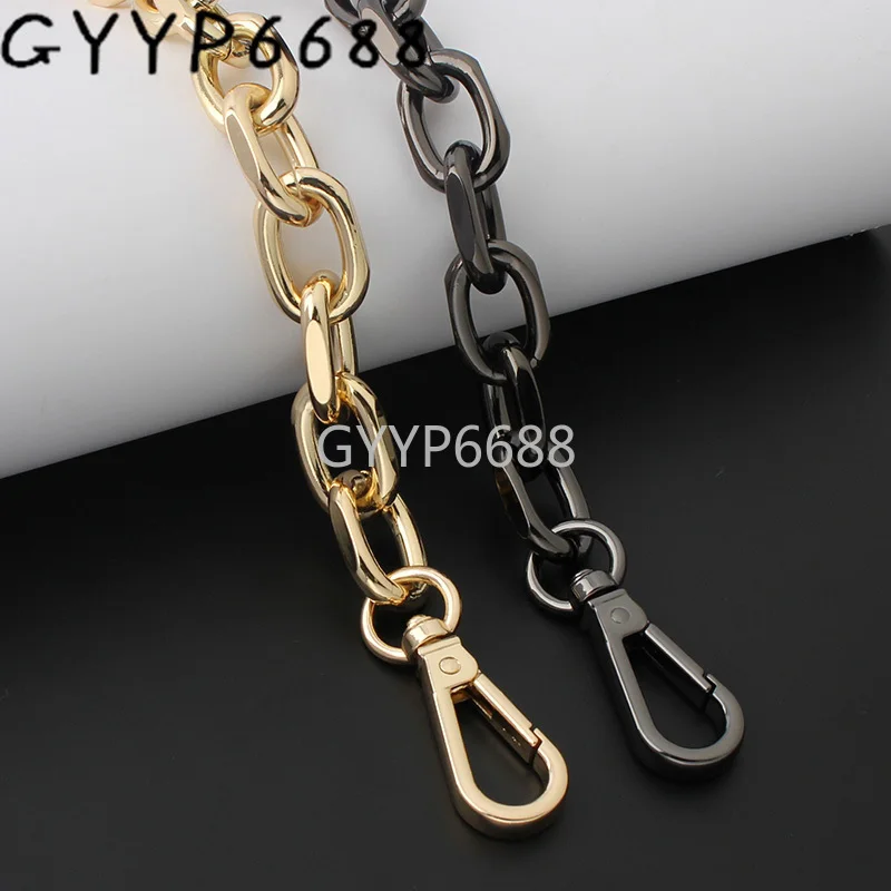 New arrive chains aluminum material chains 4.5*16*25mm with small round shape snap hooks for luxury bag purse hardware