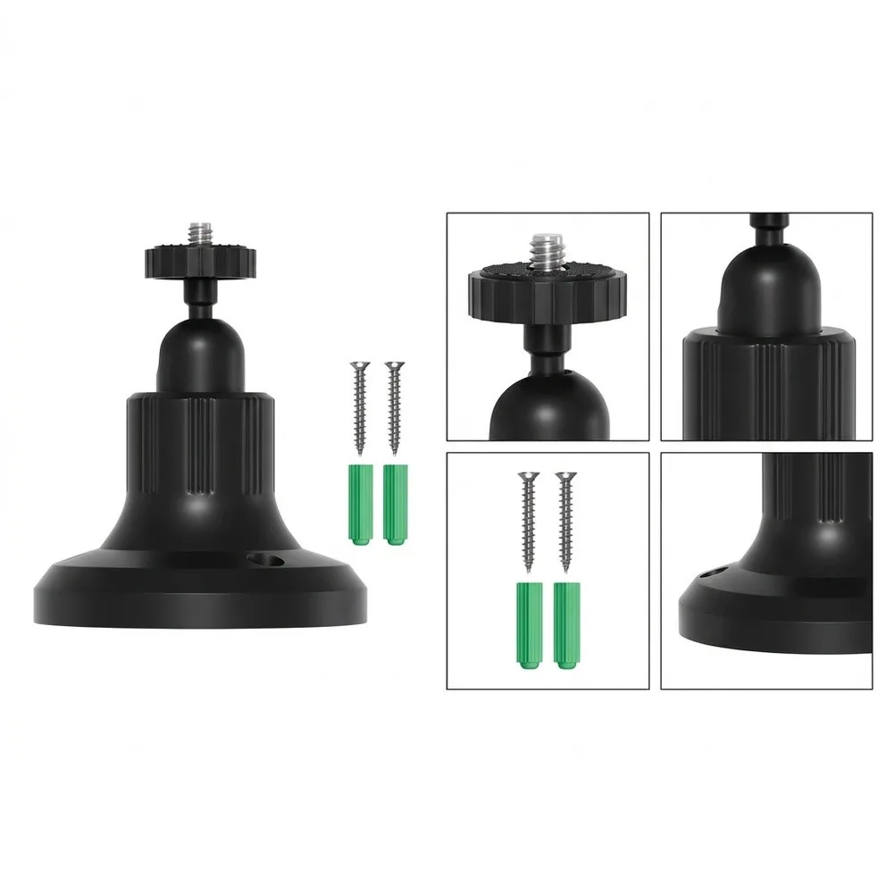 360 Degree Swivel Magnetic Camera Mount 90 Adjustable ABS Wall Bracket For Homes Security  Cam Indoor Outdoor Installation