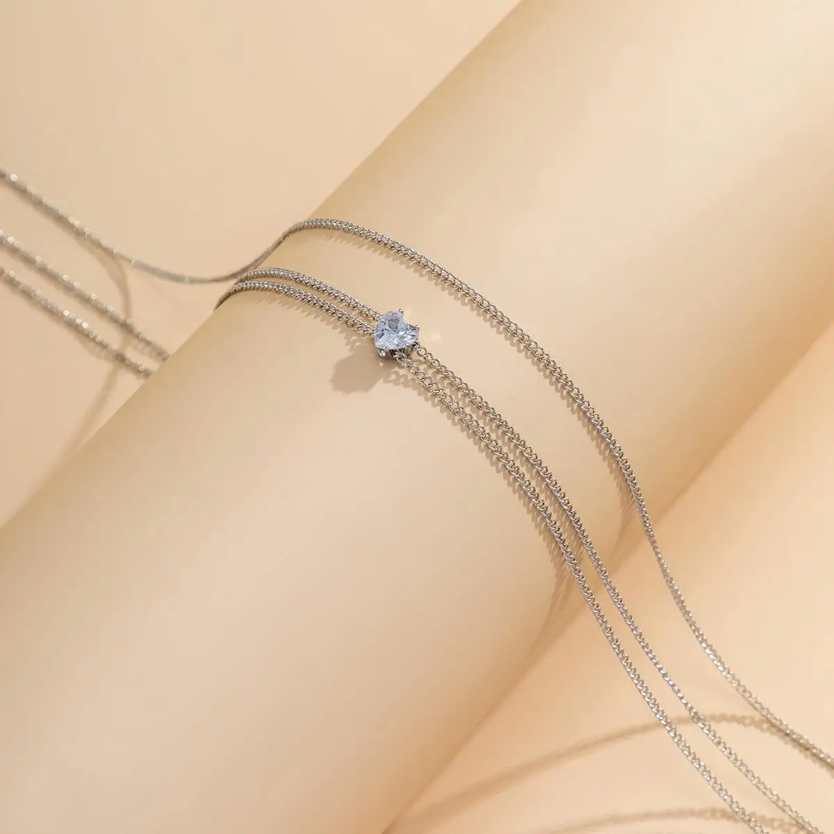 سلسلة معدنية عادية حزام الخصر المرأة عبر الحدود مجوهرات طبقة مزدوجة الجسم سلسلة بسيطة القلب aped الخصر سلسلة Accory