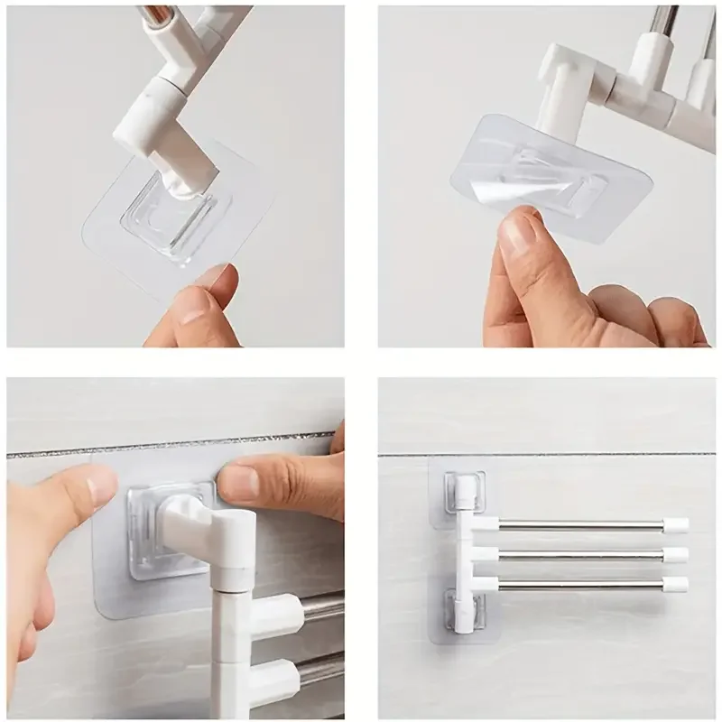 

Towel Rack Bathroom Accessories Rotatable Towel Holder Space Aluminum 5-Bar Hanging Wall Mounted Towel Hanger Camper Accessories