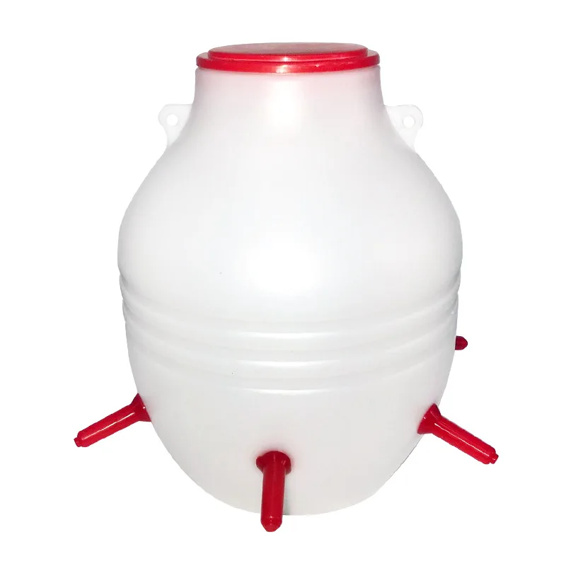 Animal Farm Milk Feeding Bucket 8L Capacity Straw Tube Type Lamb Piglet Milk Feeder Barrel with 6 Nipples