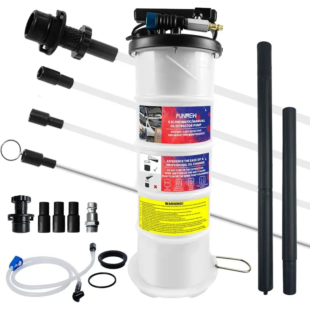 

6.5L Oil Extractor Pump Pneumatic/Manual for Automotive Fluids Vacuum Evacuation