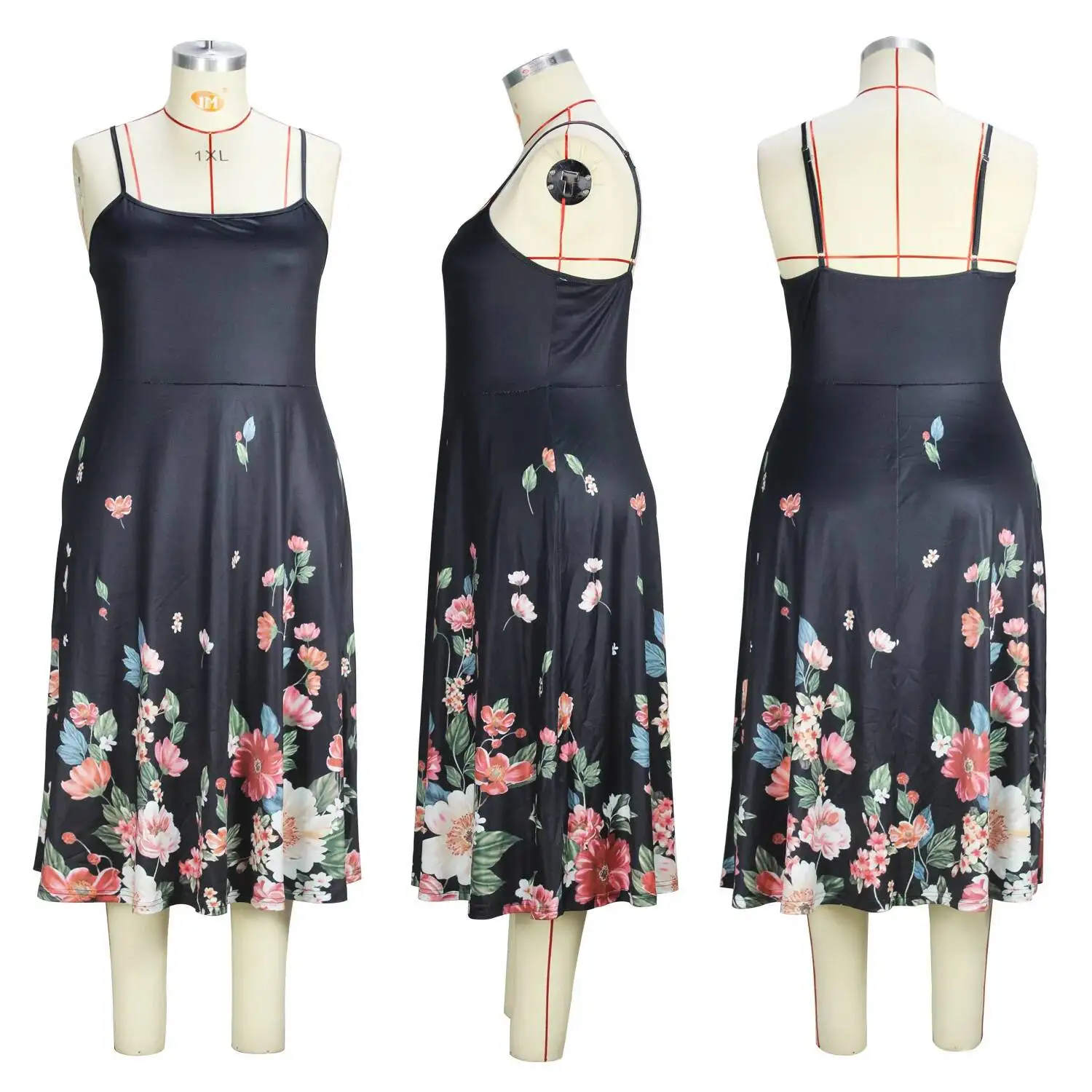 

Women's Fashion Trend Summer Beautiful Style Suspender Mid Length Skirt Plus Size Set