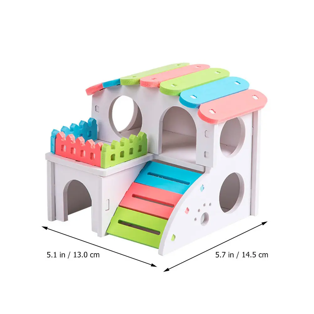 Maison pour hamster en bois faite à la main, abri pour petits animaux, nid, cabane pour hamster, cachette, endroit amusant pour jouer, fournitures pour animaux de compagnie