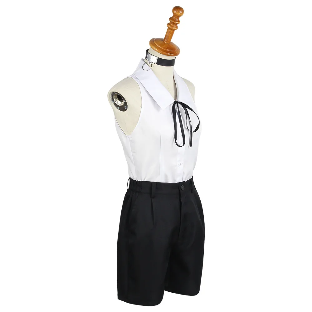 أزياء المنشار رجل ريز التأثيرية للنساء بوم الشيطان الزي مجموعة كاملة من مزيج القطن أنيمي فستان شخصية حفلة الهالوين