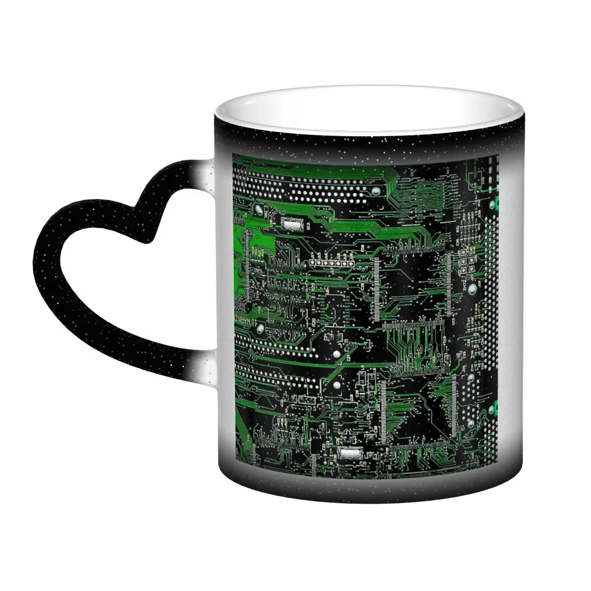 Taza verde con placa de circuito, divertidas tazas de café de cerámica, tazas de té, taza de leche, regalos para mujer y hombre