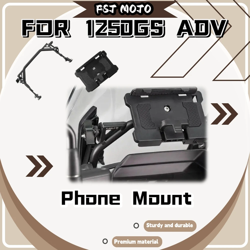 For  R1250GS ADV Windshield Reinforcement Bracket Navigation Mount Crossbar Anti-Shake Phone Holder Set