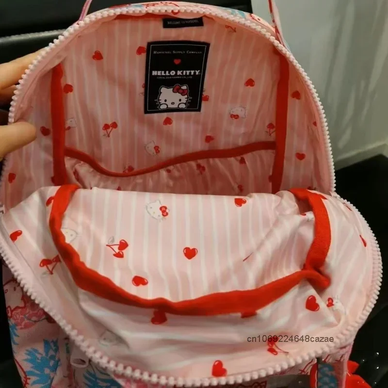 Sanrio Hello Kitty Schoolbag Trendy Pink Backpack Cute Sweet Y2k Girl Pink Backpack Japanese Style New Lightweight Shoulders Bag