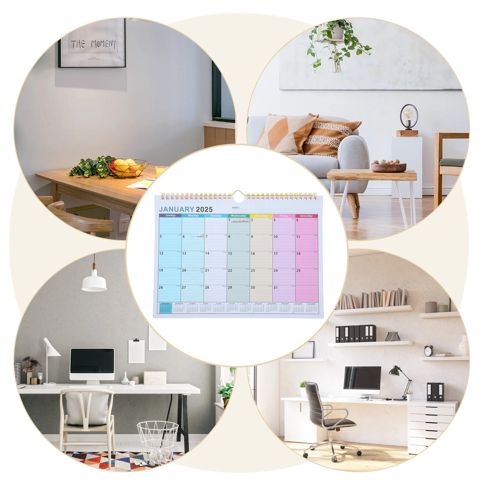 

2025 Wall Mounted Monthly International Holidays Paper Elegant Design Office Supplies Planner Large Wall for Home