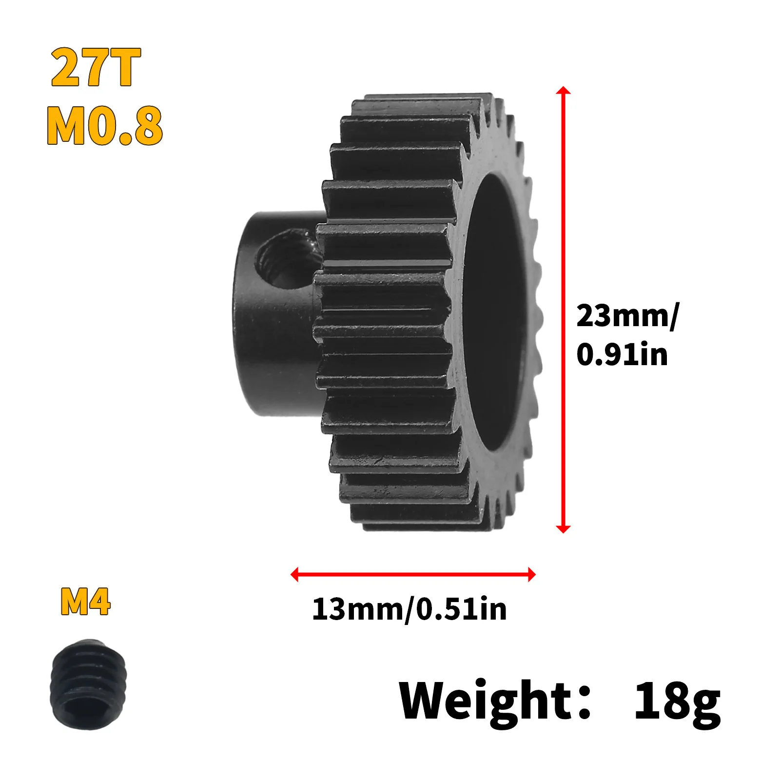 Engrenagem do motor de metal 32p m0.8 27t, para carro de controle remoto, trxs, 1/7 Udr, corredor deserto ilimitado