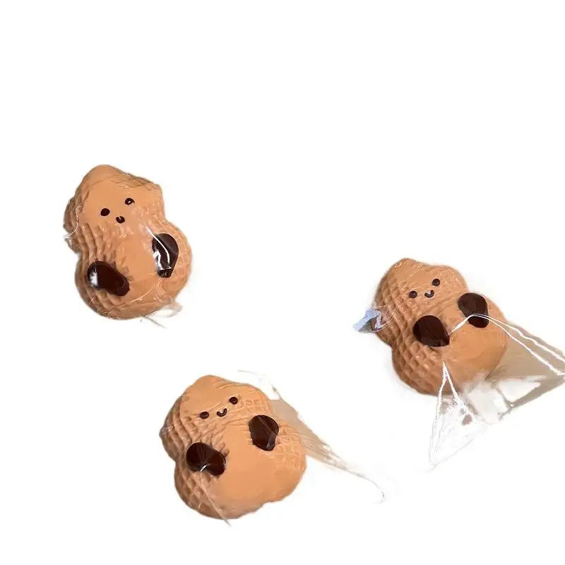 1-teiliges Happy Kneif-Erdnuss-Spielzeug aus lebensmittelechtem Silikon, handgefertigt, Taba, weicher Klebstoff, langsames Rebound-Quetschspielzeug