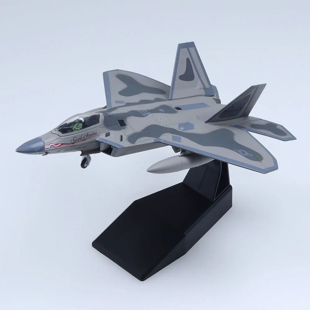 1/100 مقياس F-22 رابتور يموت الصب طائرة نموذج معدني للهدايا