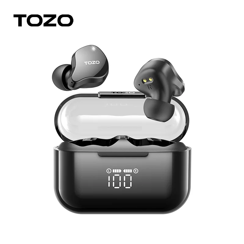 TOZO T18 Bluetooth 5.3 Fones de ouvido, fones de ouvido esportivos sem fio, fones de ouvido com redução de ruído, IPX7 Waterproof Earbuds